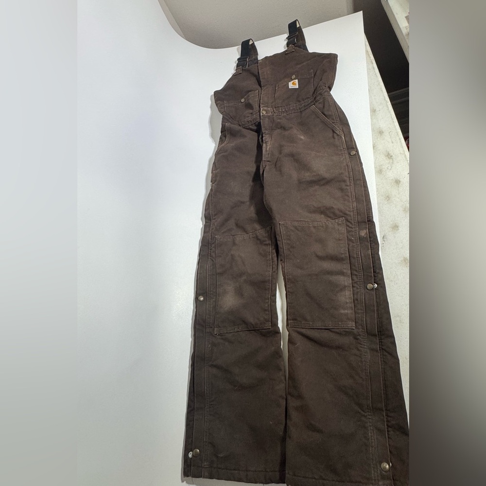 Carhartt womens insulated bib overalls WR027 DKB double knee
